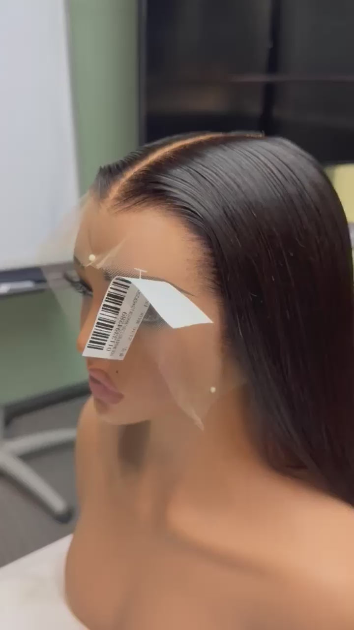 26” virgin straight frontal wig